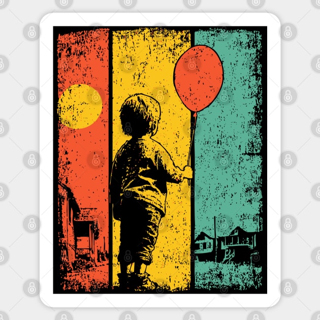 Vintage Balloon Child Urban Pop Art Sticker by TuncGK